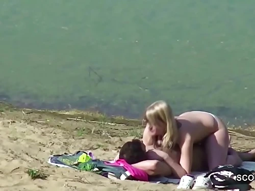 Hidden cam Youthful German Duo Tear up at Beach of Hamburg