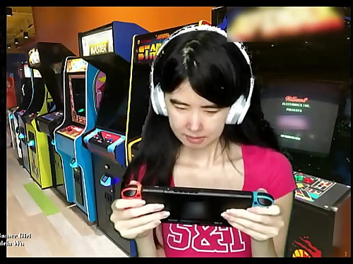 Topless Chinese Gamer Lady