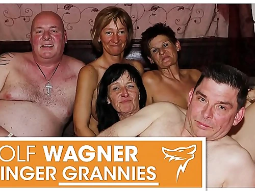 YUCK! Gross elder swingers! Grandmas &amp; grandpas have themselves a horny penetrate fest! WolfWagner.com