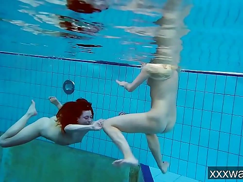 Hot Russian nymphs swimming in the pool