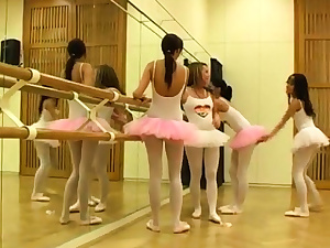 Brunette twins three-way hard-core Super-fucking-hot ballet girl orgy