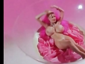 Pinkish retro porn movie with a mature fuckslut with her large tits